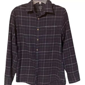 J Crew Shirt Men’s Dark Blue Button Up Long Sleeves Chest Pocket Slim Casual